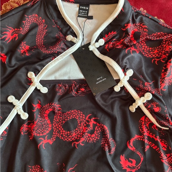 Black Dragon Bodycon Dress (Size L) - Picture 2 of 5